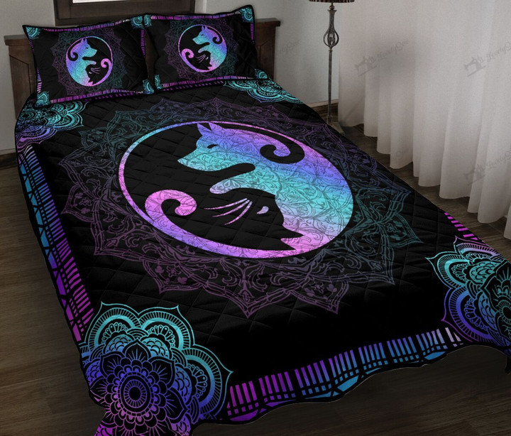 THE5061 Yin Yang dog cat Quilt Bed Set