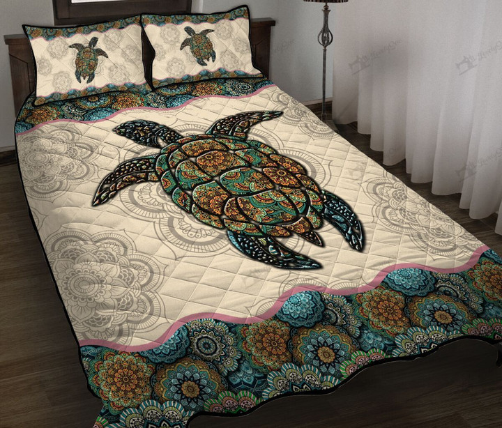 DIEA007-Turtle Quilt Bed Set