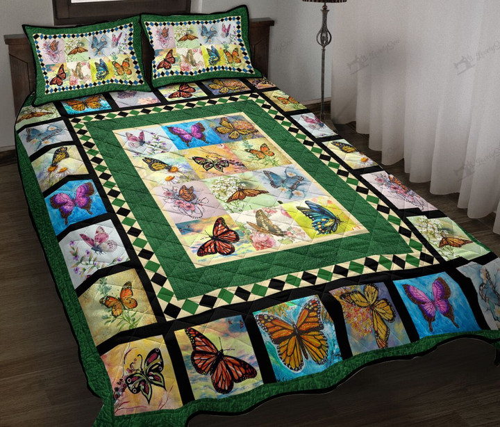 THE5071 Butterfly Quilt Bed Set