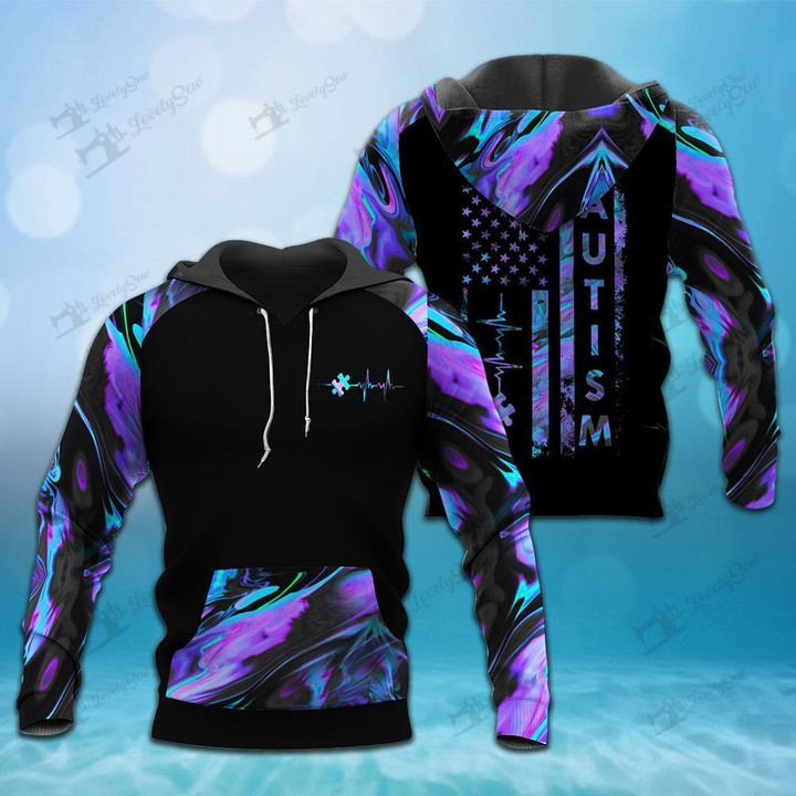 THT5178 AUTISM HOLOGRAPHIC 3D HOODIE
