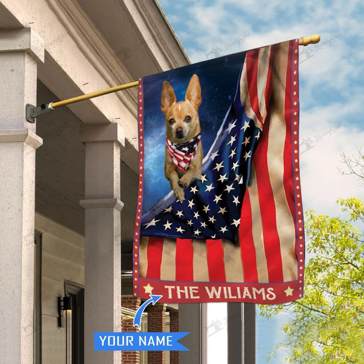 CHFD1015 Chihuahua Personalized House Flag