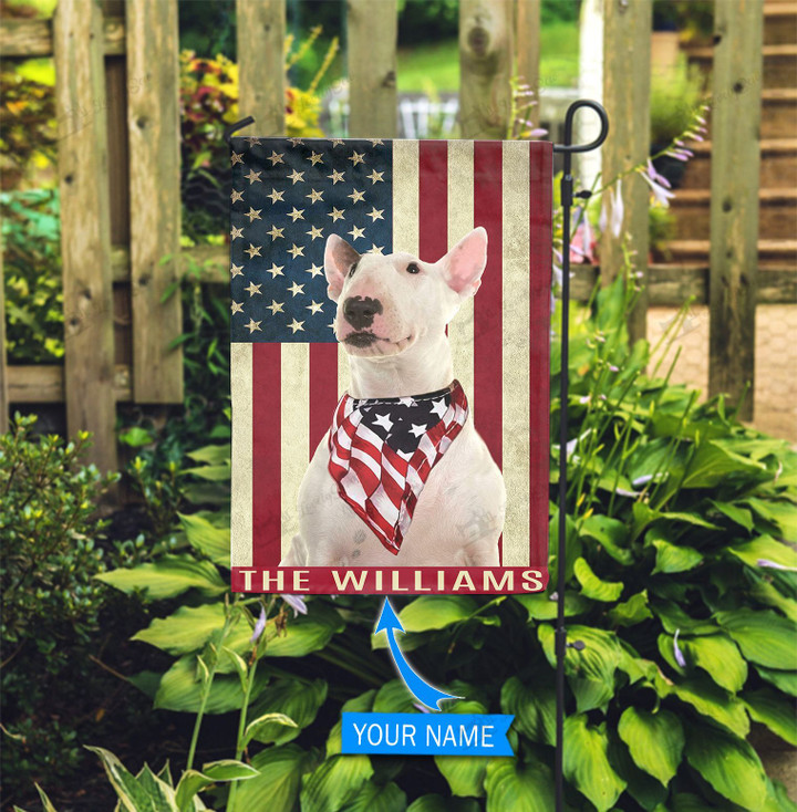 BIF0812 Bull Terrier Personalized Garden Flag