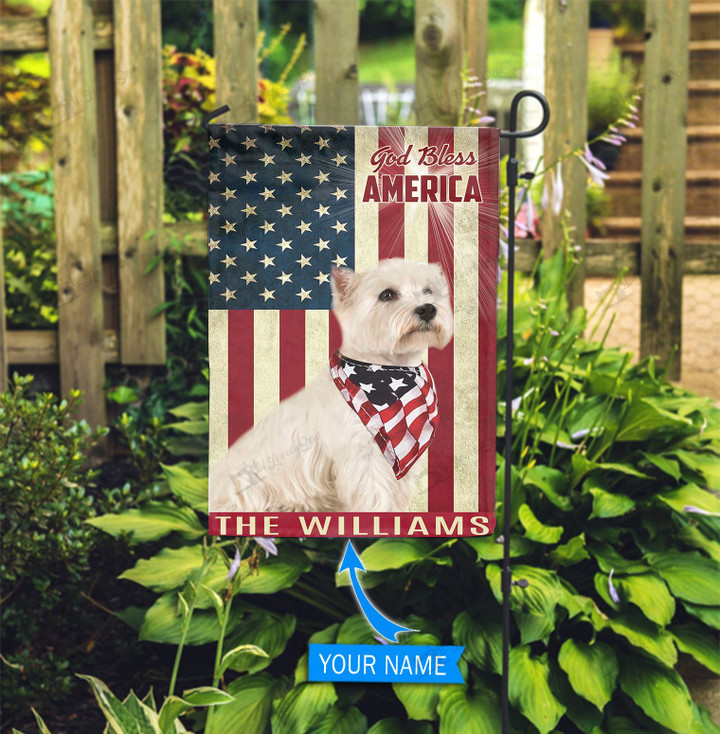 THF0156 West Highland White Terrier God Bless Personalized Garden Flag
