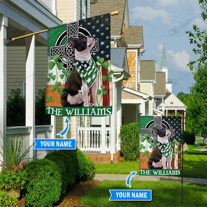 DIF2004-Boston Terrier Personalized  Flag
