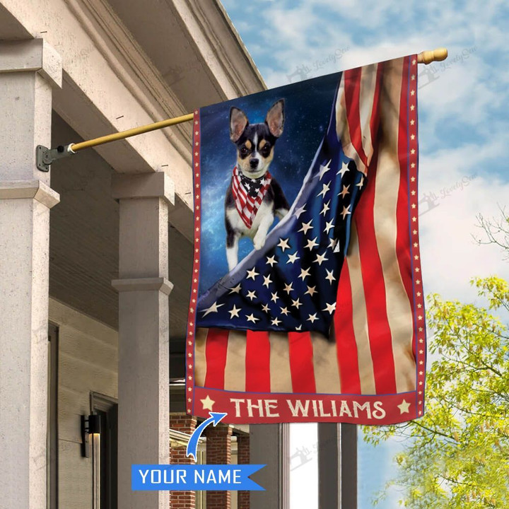CHFD1055 Chihuahua Personalized House Flag