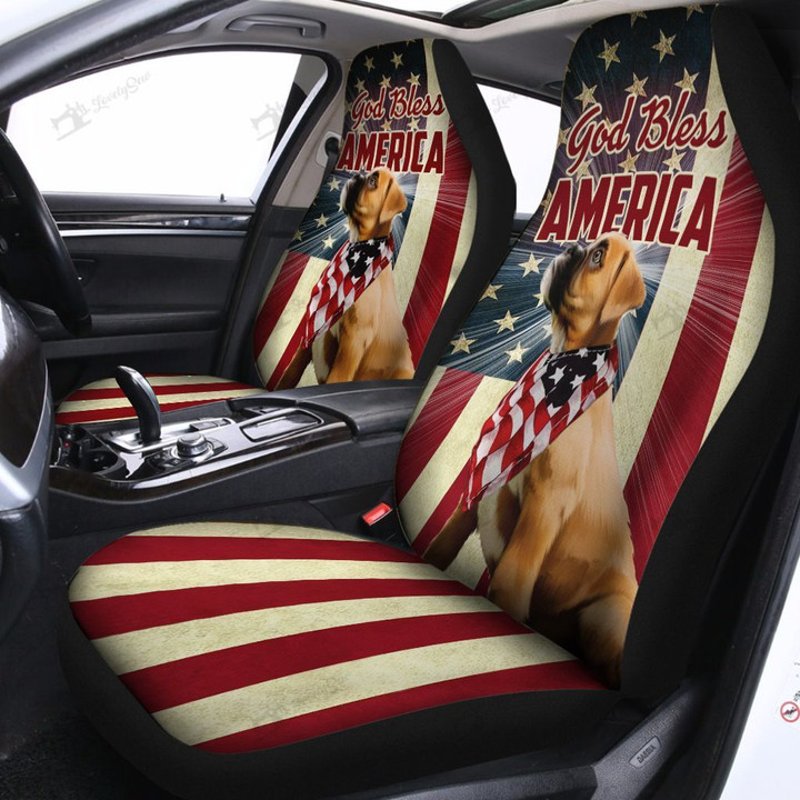 THH0059 Boxer God Bless America Car Seat Covers