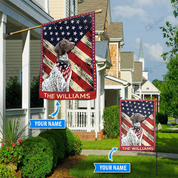 DIF4029-German Shorthaired Pointer Personalized Flag