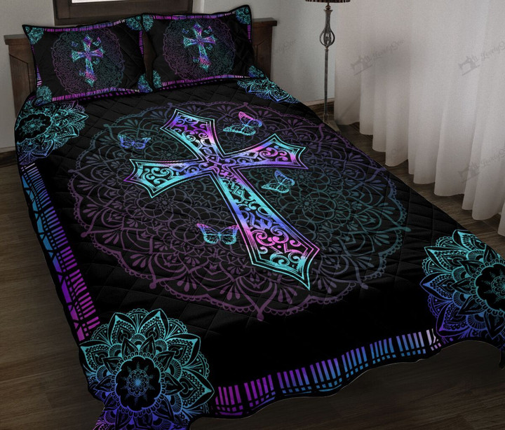 Cross Quilt Bed Set & Quilt Blanket