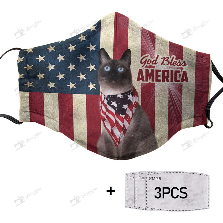 THM20072433 Siamese cat God Bless Face Mask