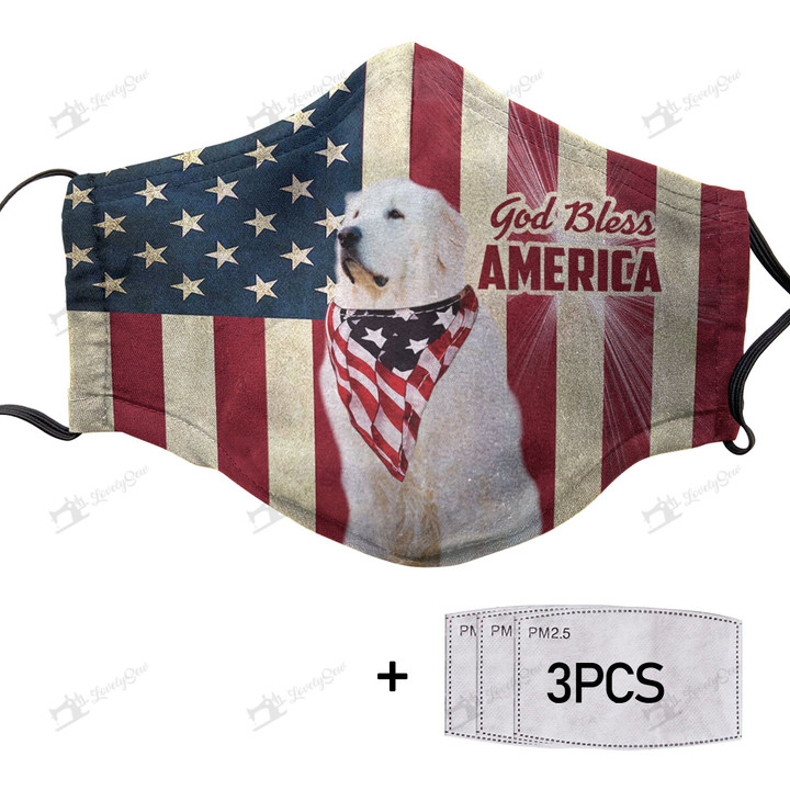 THM20072417 Great Pyrenees God Bless Face Mask
