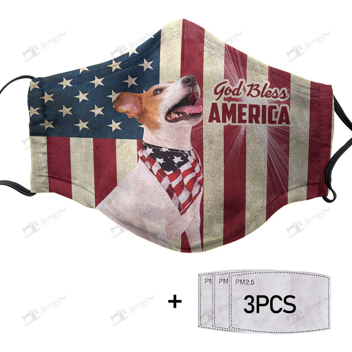 THM20072420 Jack Russell Terrier God Bless Face Mask