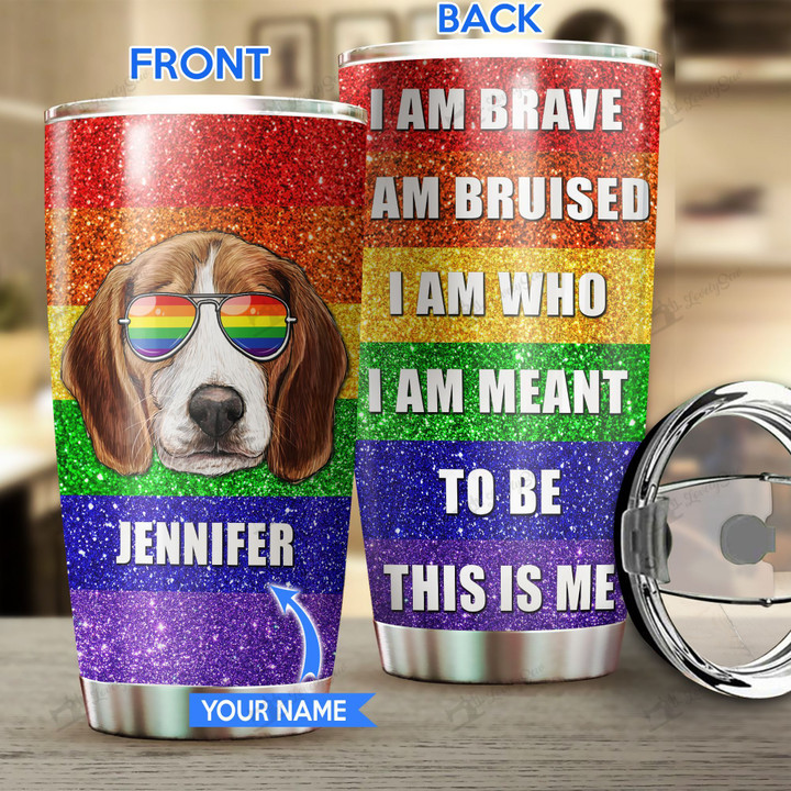 MHUCHO101 Beagle LGBT Personalized Stainless Steel Tumbler