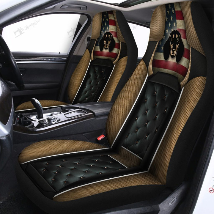 CHH0409 Dachshund Black Car Seat Covers