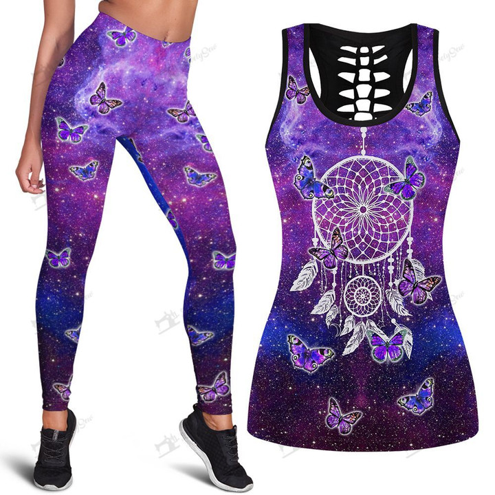 THL0113 Butterfly Dreamcatcher COMBO LEGGINGS AND HOLLOW TANK TOP