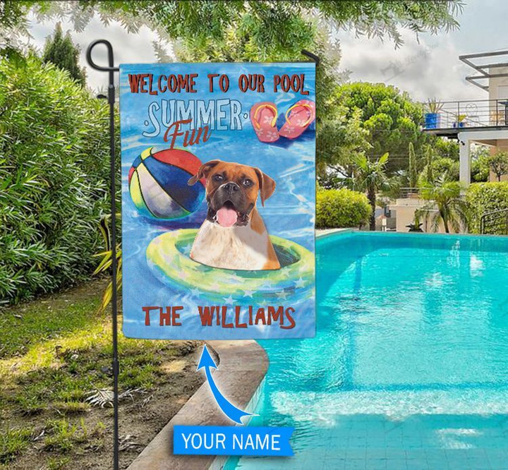 DIFP1001-boxer Personalized  Flag For Pools