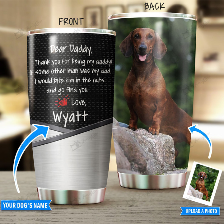 THU0187 Dachshund Personalized Stainless Steel Tumbler