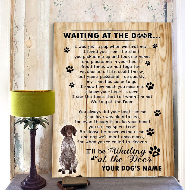 BID20070210 German Shorthaired Pointer Waiting At The Door Personalized Matte Canvas