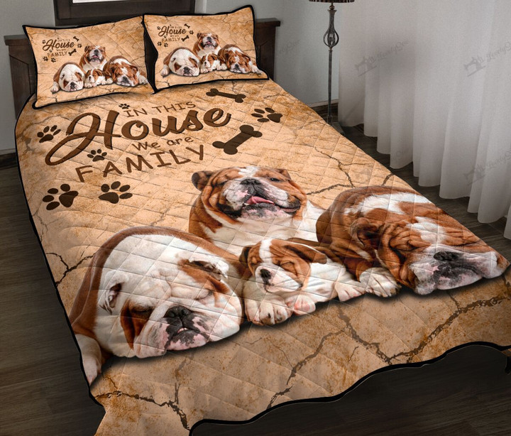 DIE6003-English bulldog Quilt Bed Set