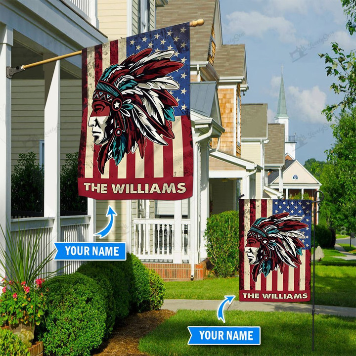 DIF14002-Native American Personalized Flag