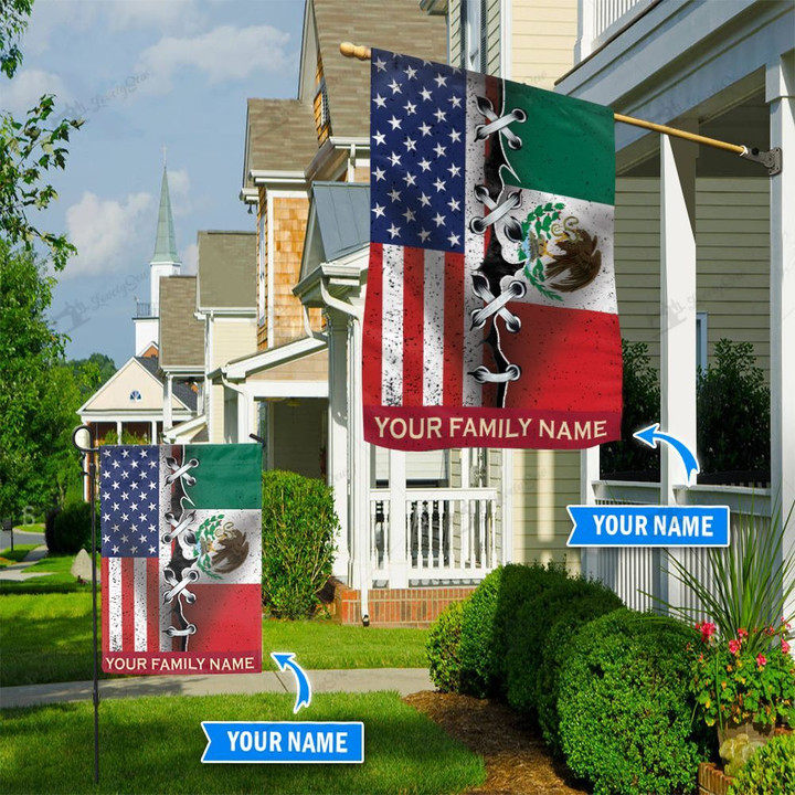 THF20071314 America & Mexico Personalized Flag