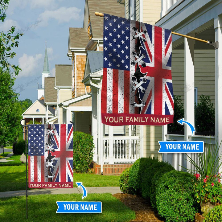 THF20071324 America & United Kingdom Personalized Flag