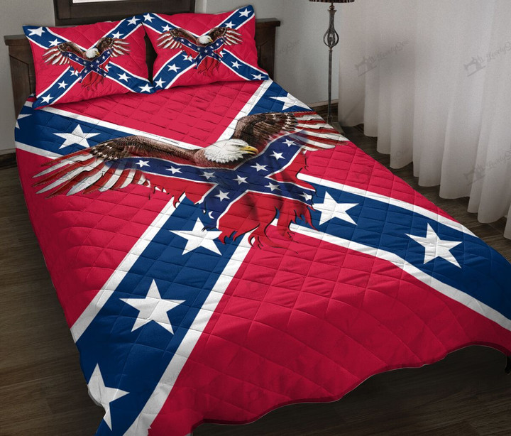 THE20071602 Confederate & Eagles Quilt Bed Set
