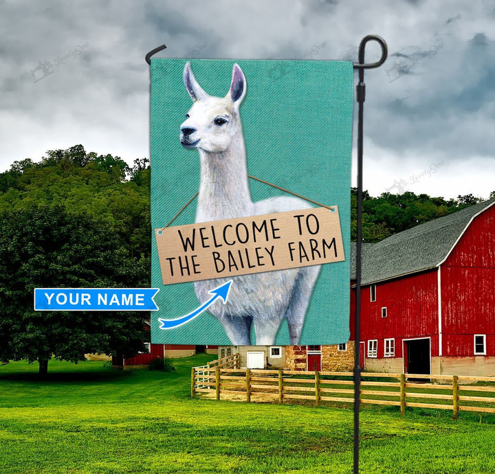 THF20071803 llama - Welcome Personalized Garden Flag