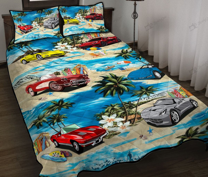 DIEX1807006-DIQX1807006- Cor-ve-tte Quilt Bed Set & Quilt Blanket