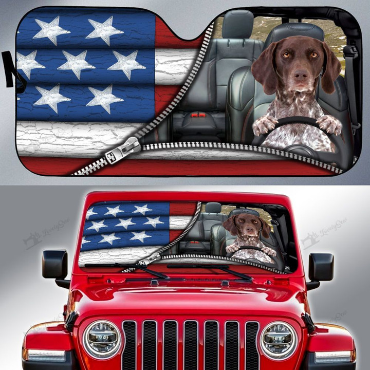 DIC0408006-German Shorthaired Pointer-JE-EP Car Sun shade