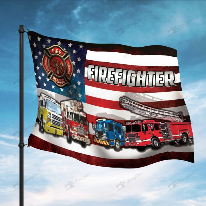 Firefighter-Fire Truck Flag DIF21062802