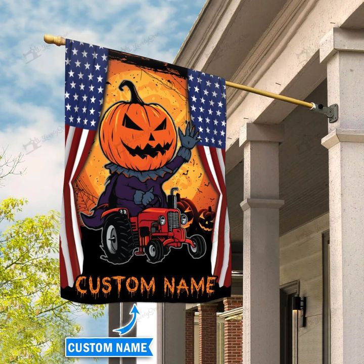 Halloween Tractor Personalized Flag TRF21091301