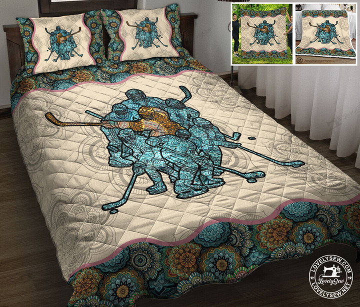 Gift For Hockey Lovers-Hockey Mandala Quilt Bed Set & Quilt Blanket TRE21120901-TRQ21120901