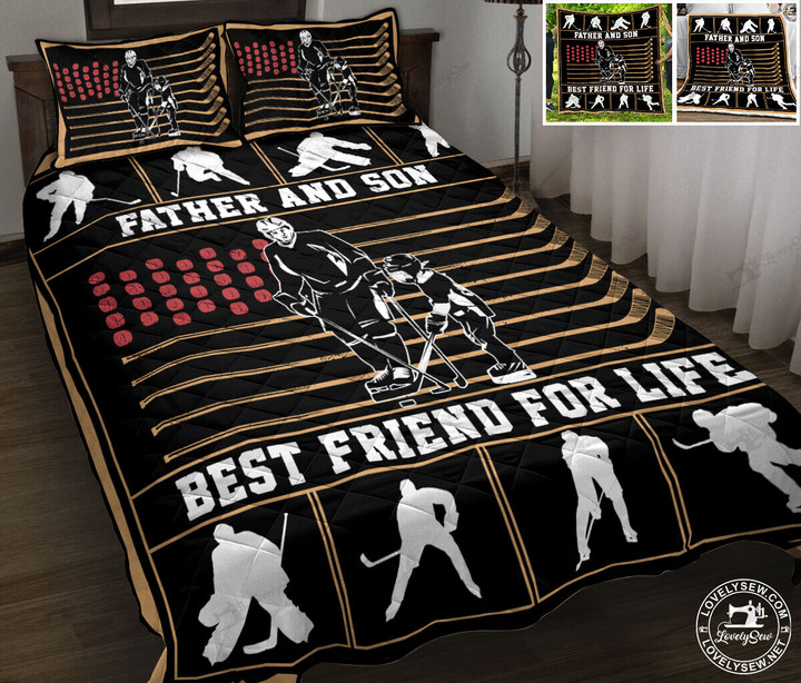 Gift For Hockey Lovers-Father And Son Quilt Bed Set & Quilt Blanket TRE21121301-TRQ21121301