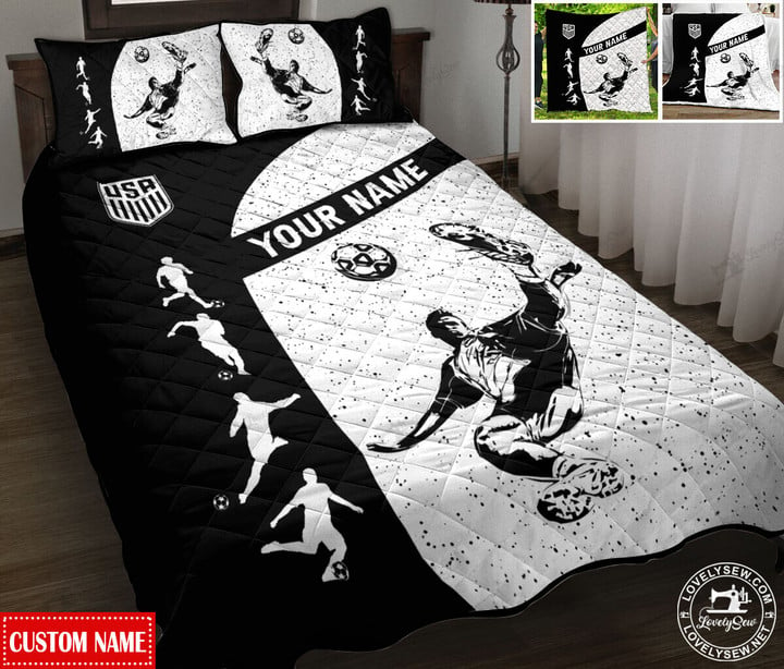 Gift For Soccer Lovers-Soccer Player Personalized Quilt Bed Set & Quilt Blanket TRE21121302-TRQ21121302