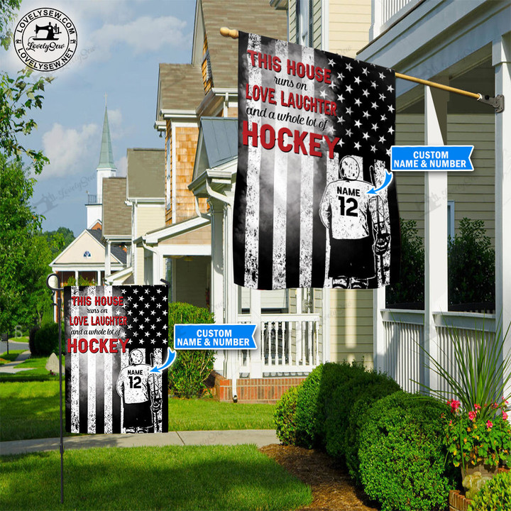 This House Runs On Hockey Personalized Flag TRF21122301