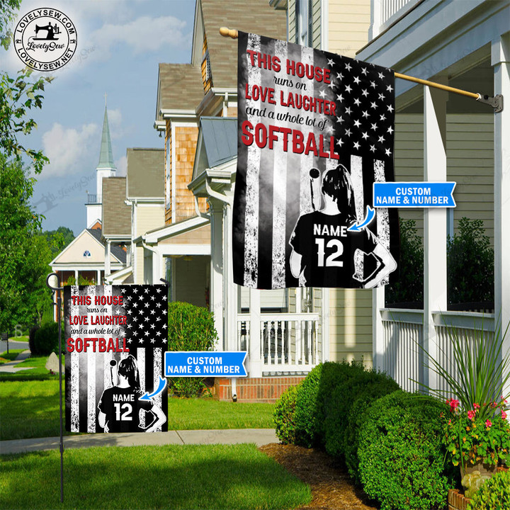 This House Runs On Softball Personalized Flag TRF21122302