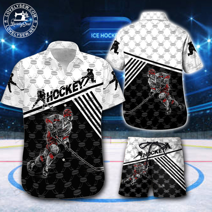 Hockey Player Hawaiian Shirt & Shorts BIT22010410-BIO22010410