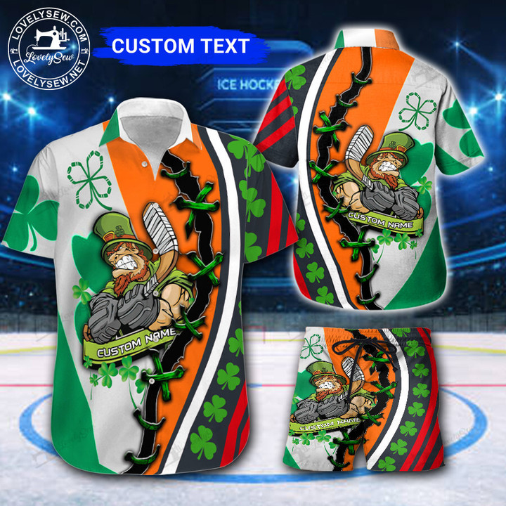 Hockey Saint Patrick's Day Personalized Hawaiian Shirt & Shorts BIT22020903-BIO220903