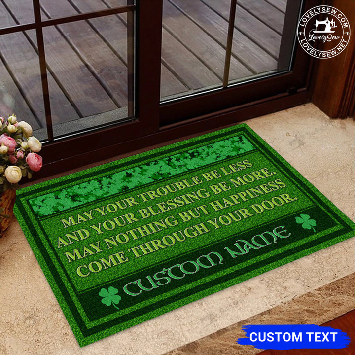 Irish Blessing May Happiness Come Through Your Door Personalized Doormat BIJ22021403