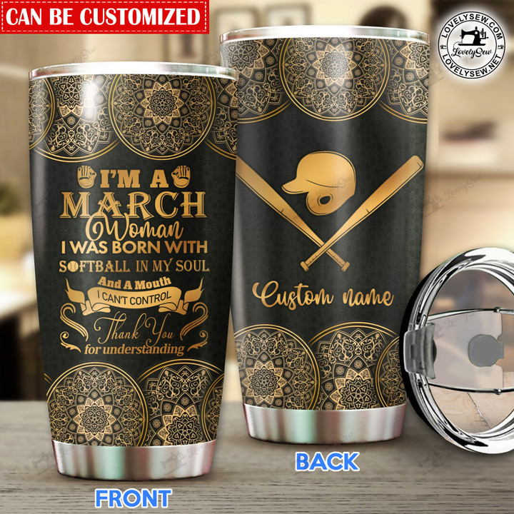 Softball Personalized Stainless Steel Tumbler TRU22021602