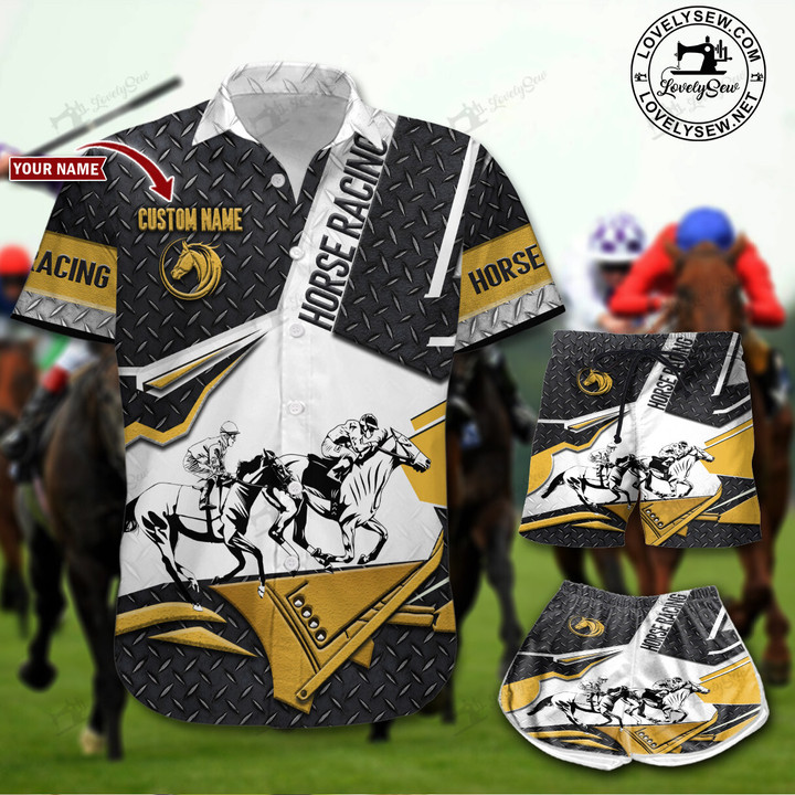Horse Racing Hawaii Shirt & Shorts TRT22021901-TRO22021901