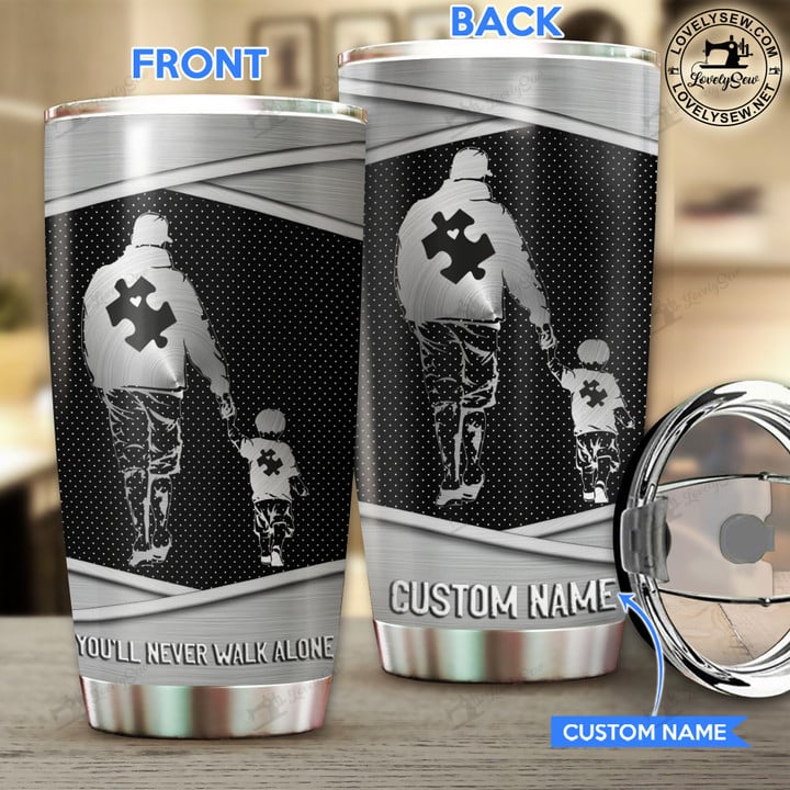 Autism-Father & Son Personalized Stainless Steel Tumbler TRU22022801