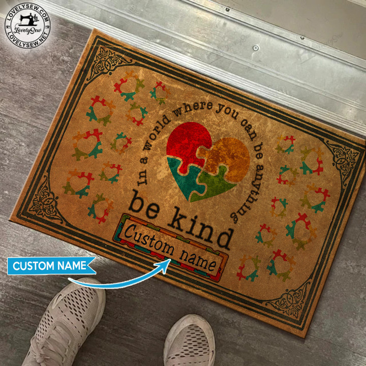 Autism-Be Kind Personalized Doormat TRJ22022801