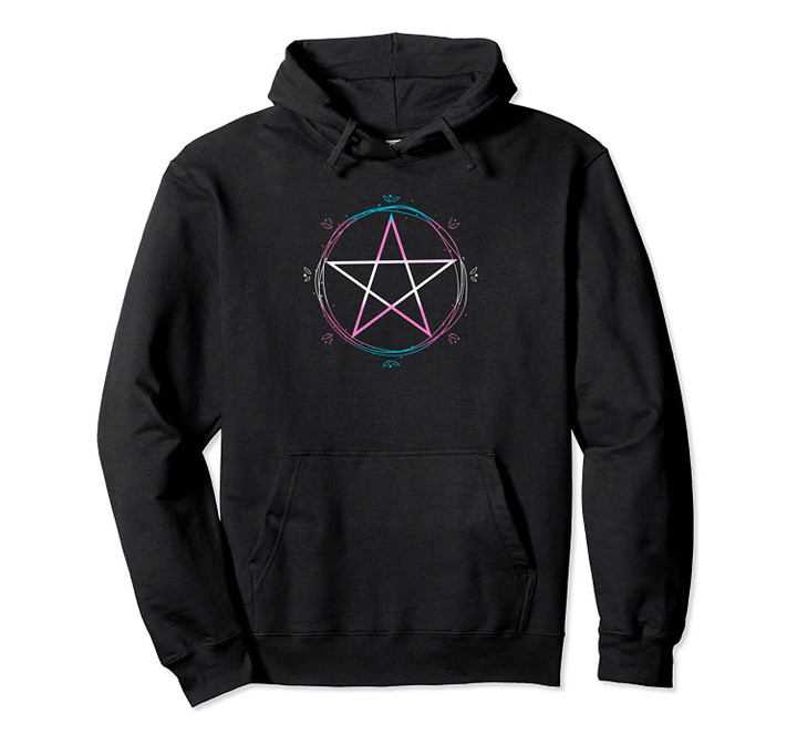 Transgender Pentagram Wiccan Pagan Trans Pride Flag Boho Pullover Hoodie, T-Shirt, Sweatshirt
