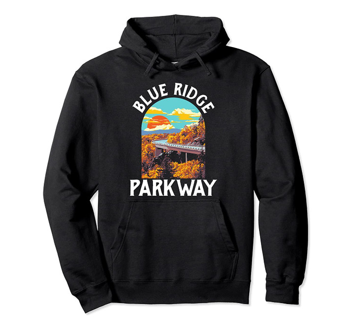 Blue Ridge Parkway Vintage Poster Style Retro 80s Graphic Pullover Hoodie, T-Shirt, Sweatshirt