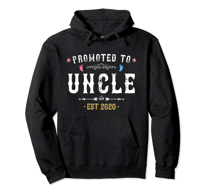 Promoted To Uncle Est 2020 Great Uncle Birthday Gift Idea Pullover Hoodie, T-Shirt, Sweatshirt