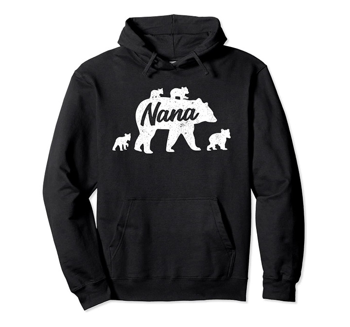 Vintage Nana Grandma Bear with 4 Cub Mother's Day Pullover Hoodie, T-Shirt, Sweatshirt