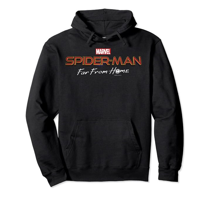 Marvel Spider-Man Far From Home Movie Title Logo Pullover Hoodie, T-Shirt, Sweatshirt
