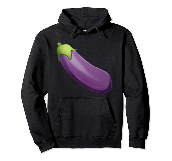 Emoji Eggplant Bulbous, Bright Purple Emoticon Texting Pullover Hoodie, T-Shirt, Sweatshirt
