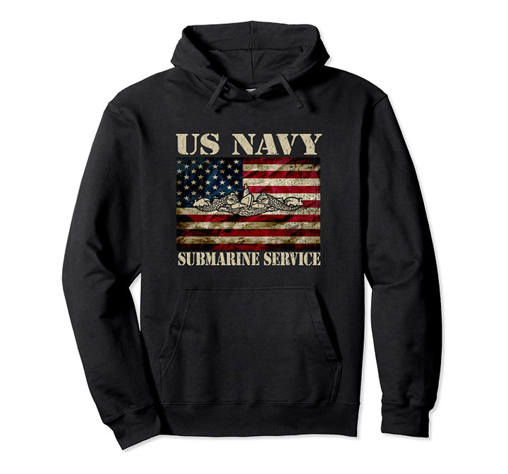 Vintage US Navy Submarine Service American Flag Hoodie, T-Shirt, Sweatshirt